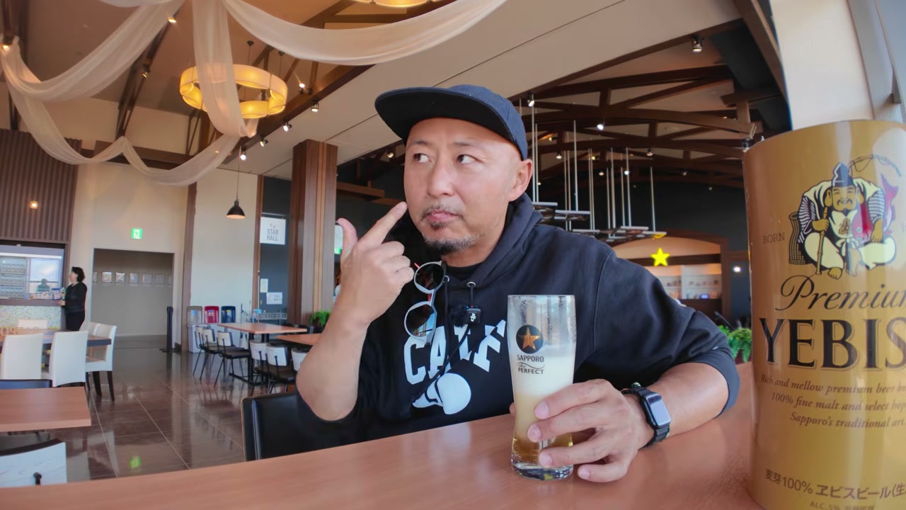 ヱビスビール。黒ラベルより厚みがあって、はっきりリッチです