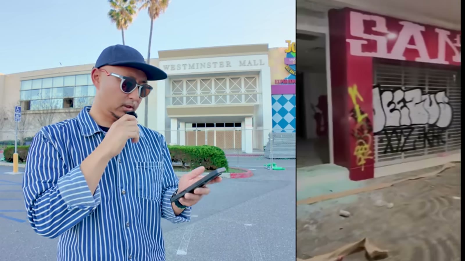 TikTokに投稿された館内破壊の様子