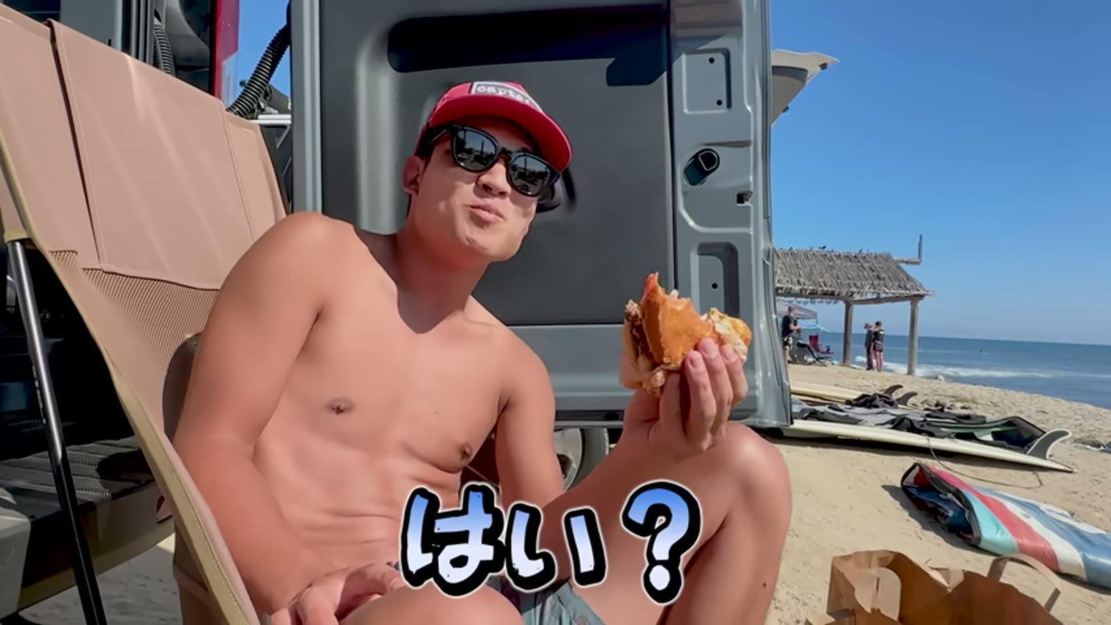 パンとパティを温め直している様子